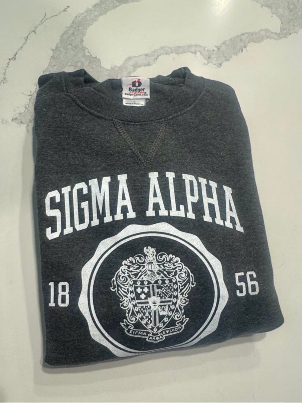 Sigma Alpha Epsilon Fraternity - Dark Gray Crewneck Sweatshirt - Men’s